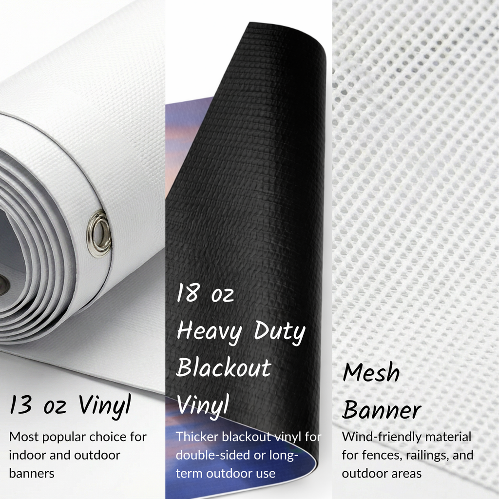 Custom Vertical Vinyl & Mesh Banner