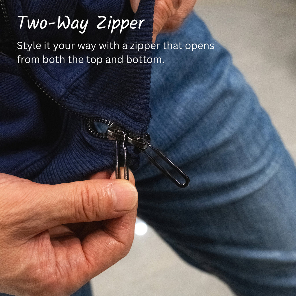 Custom 350 GSM Two-Way Zip Hoodie
