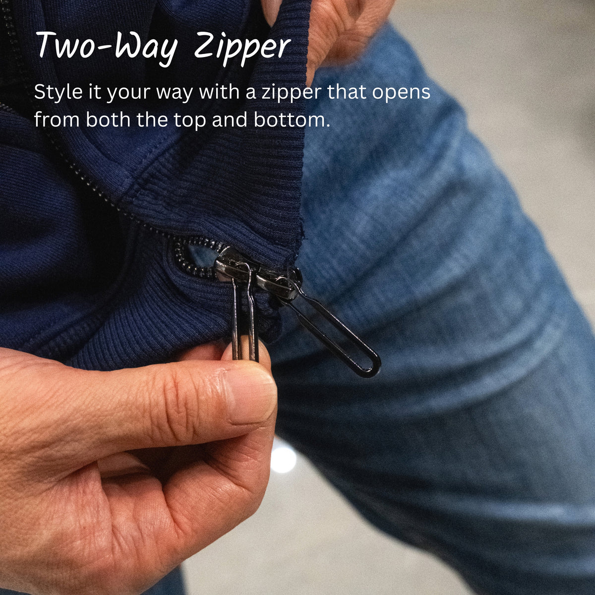 Custom 350 GSM Two-Way Zip Hoodie