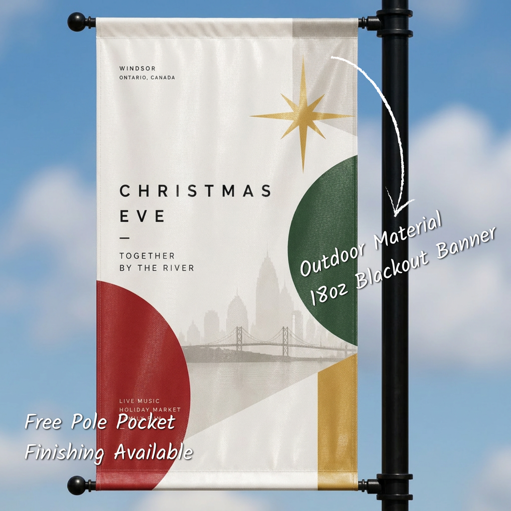 Custom Vertical Vinyl & Mesh Banner