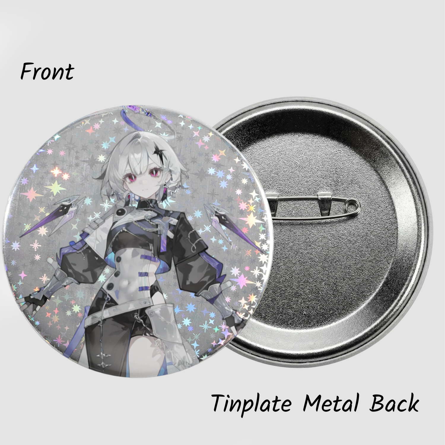 Custom Glitter Holographic Button Pins