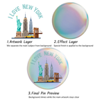Custom Glitter Holographic Button Pins