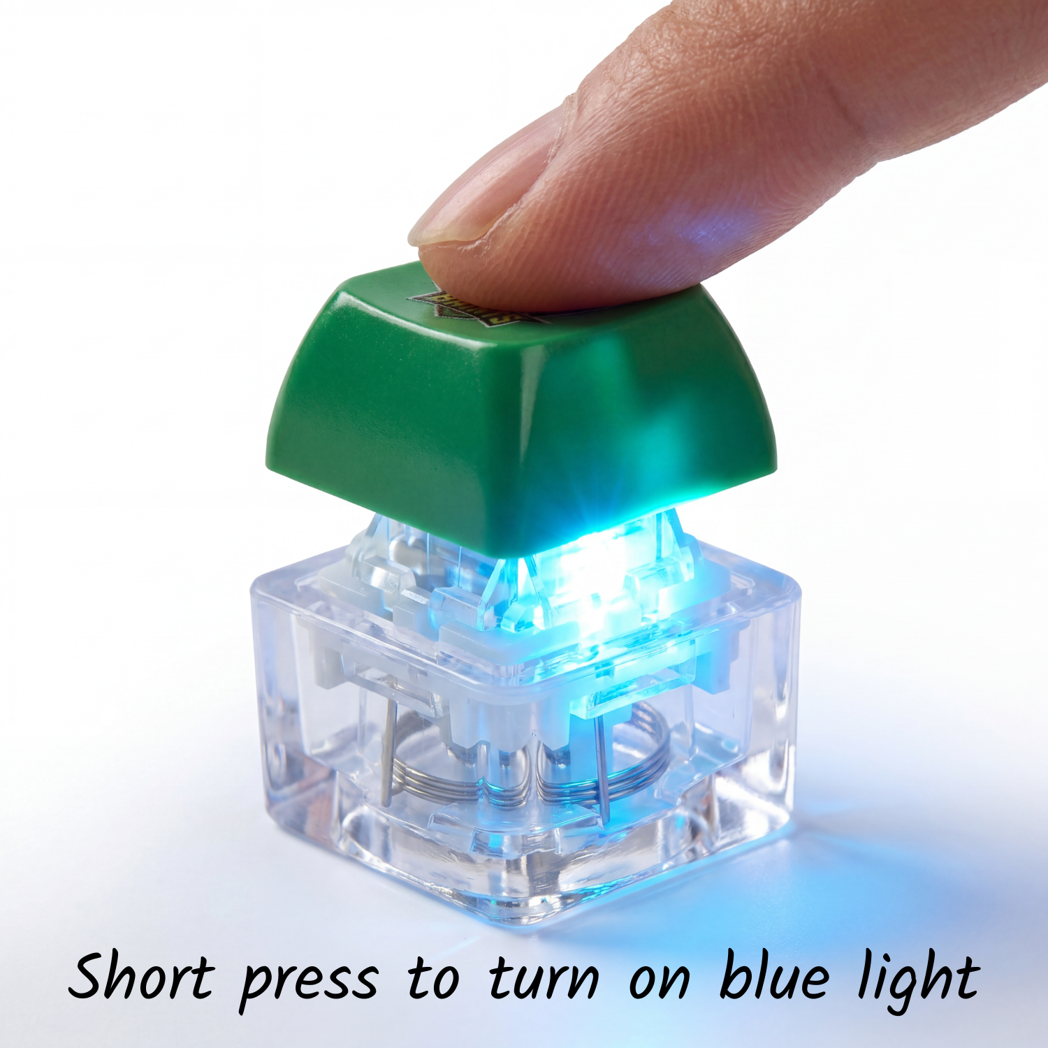 Anymade Display custom LED keycap keychains detail view for event merch