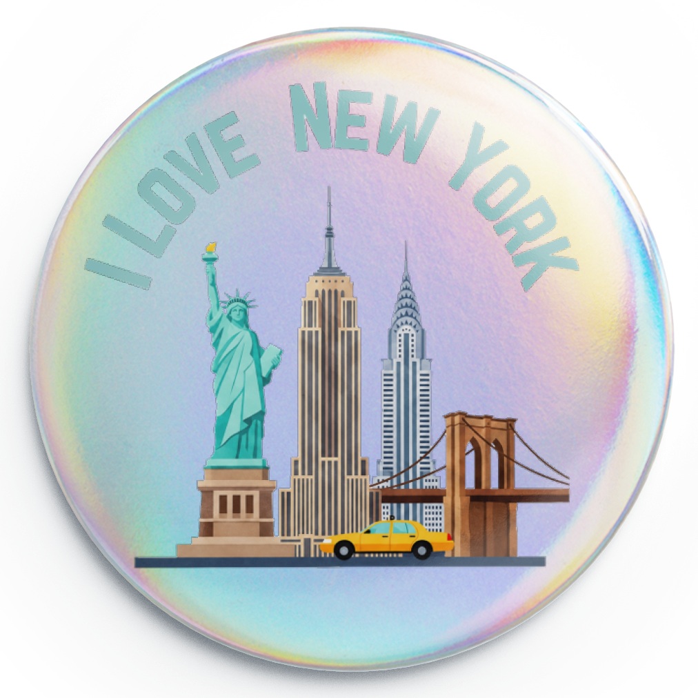 Custom Glitter Holographic Button Pins