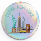 Custom Glitter Holographic Button Pins
