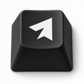 Black keycaps with the white logo