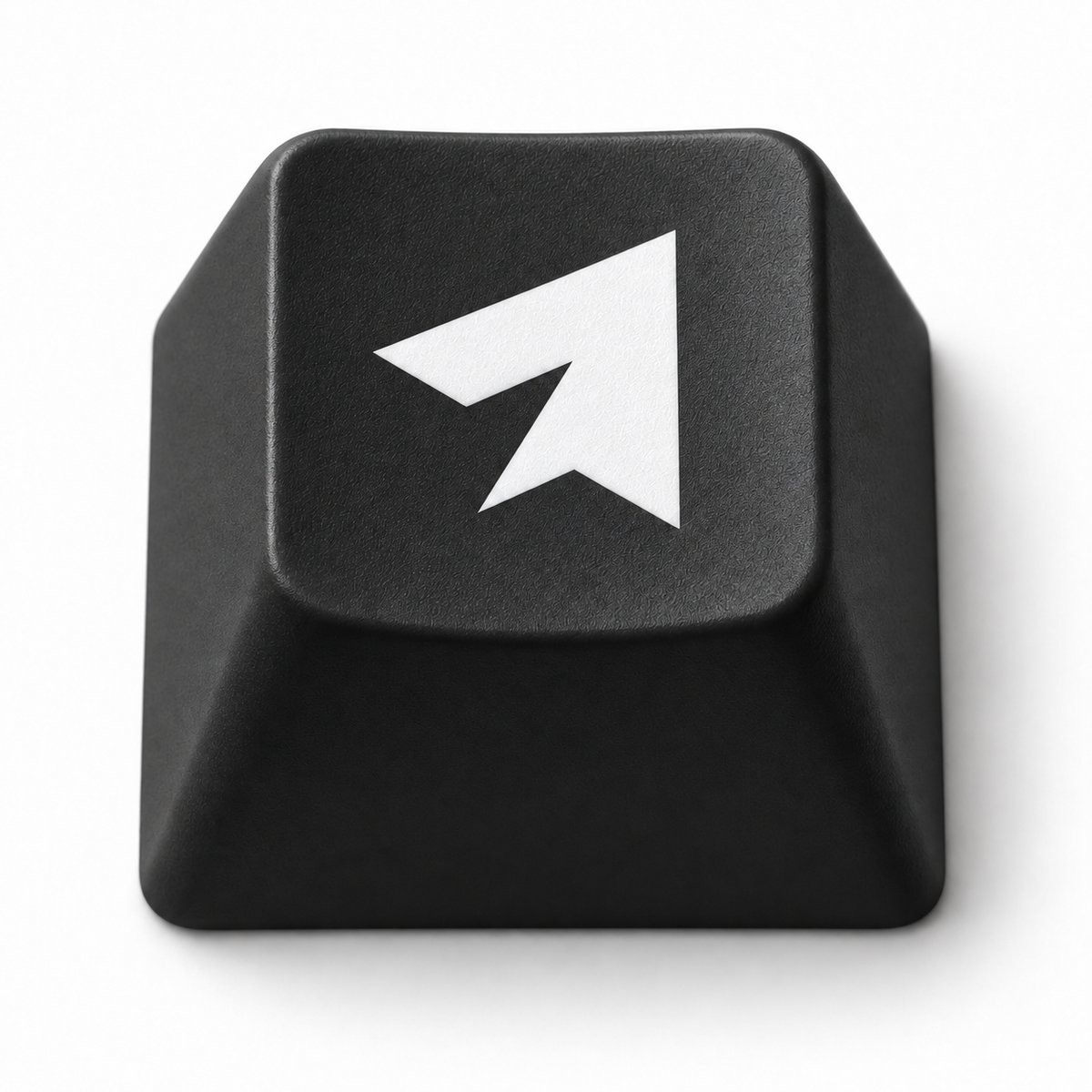 Black keycaps with the white logo