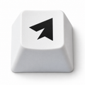 White keycaps with the black logo