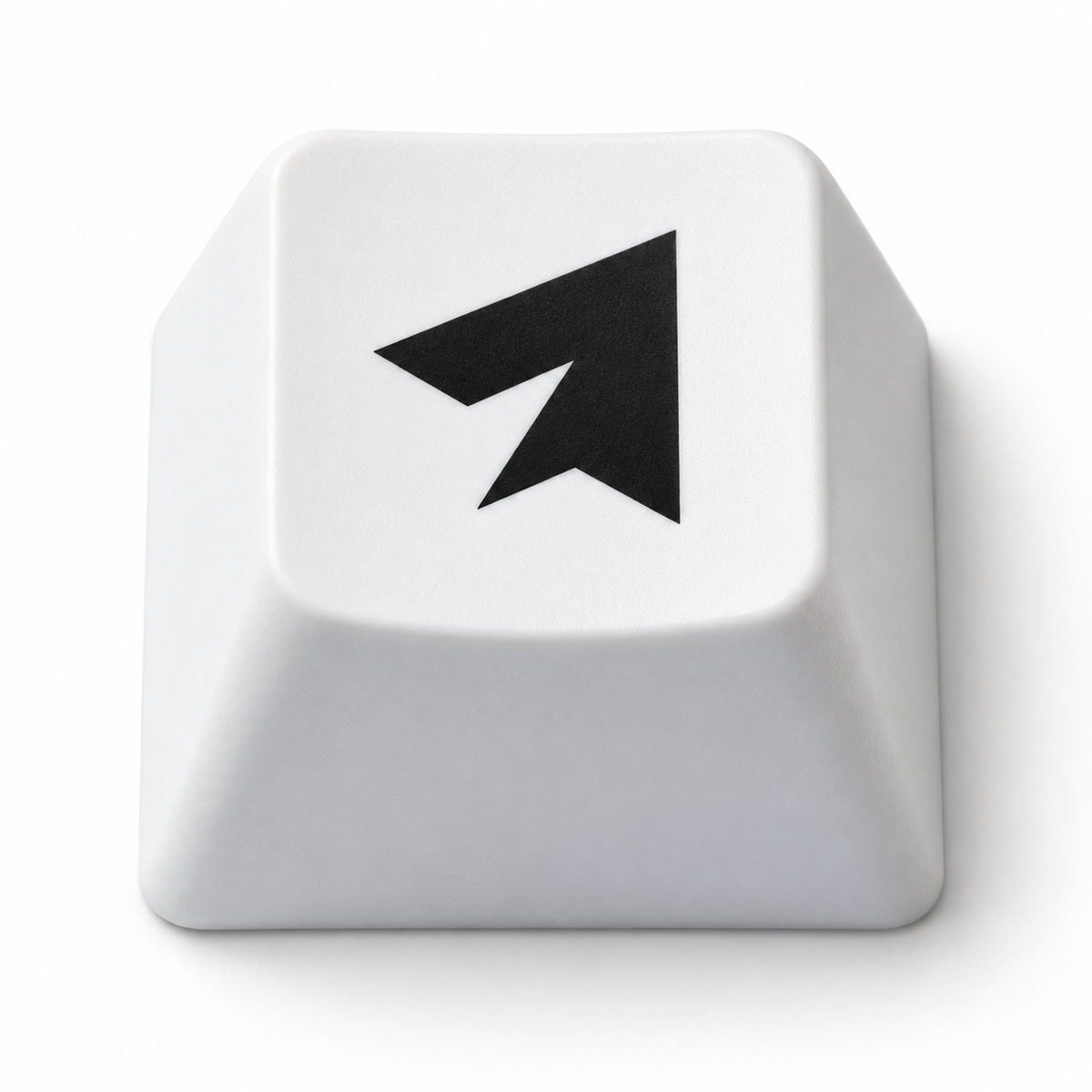 White keycaps with the black logo