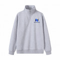 Light gray Custom 350 GSM Quarter-Zip Sweatshirt with blue NEXORA left chest logo