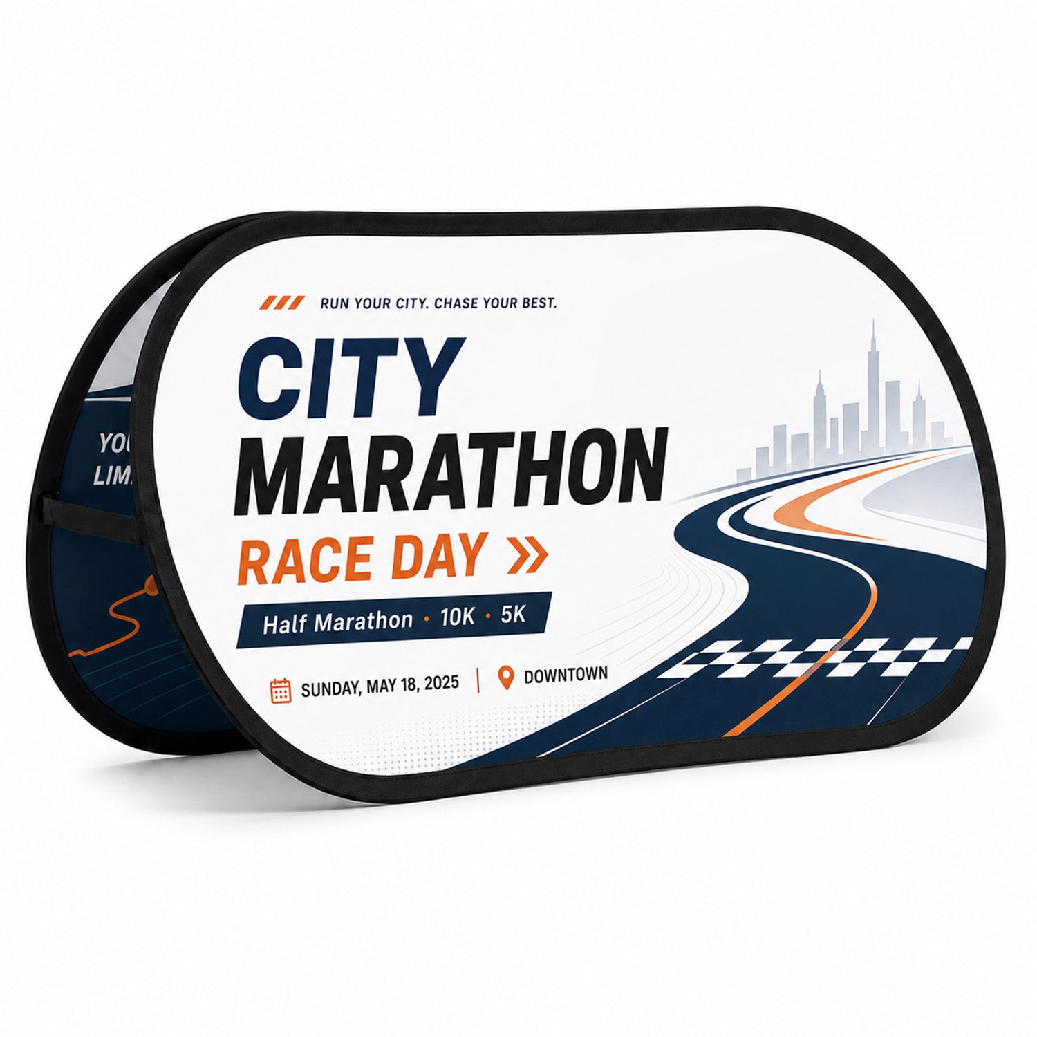 Custom Oval Pop Up Banner Sign
