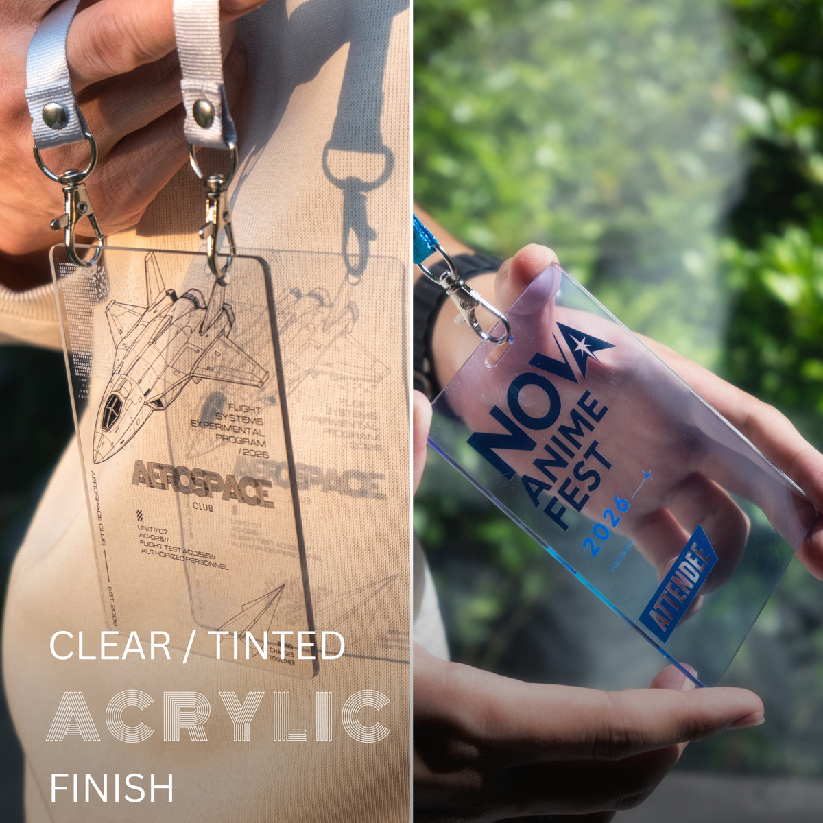 Custom Acrylic Event Badge + FREE Lanyards