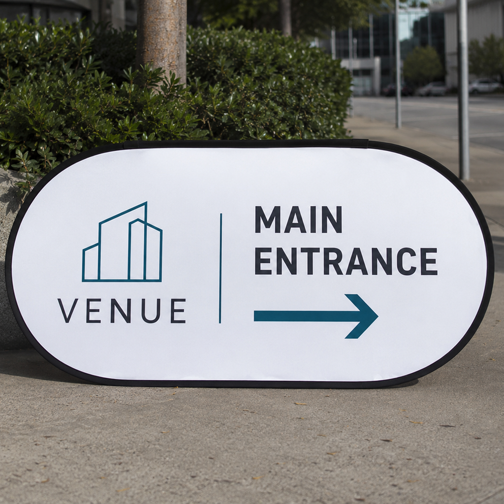 Custom Oval Pop Up Banner Sign