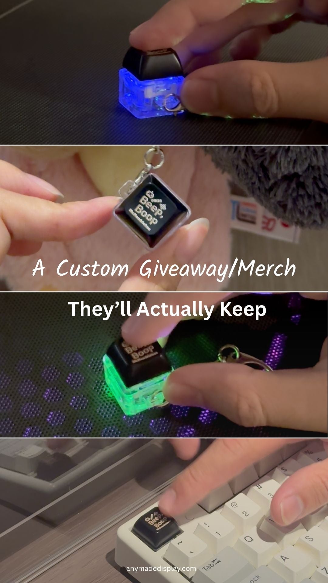 Custom Clickable LED Keycap Keychain